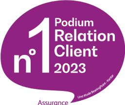Numéro 1 Podium Relation Client 2023 Assurance, étude BearingPoint-Kantar