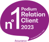 Numéro 1 Podium Relation Client 2023 Assurance, étude BearingPoint-Kantar