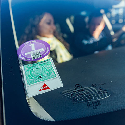 Porte Vignette Assurance Auto Personnalisé - Blanc