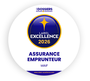 logo du meilleure conseil épargne 2025 et logo du label excellence 2025 du produit per responsable et solidaire MAIF